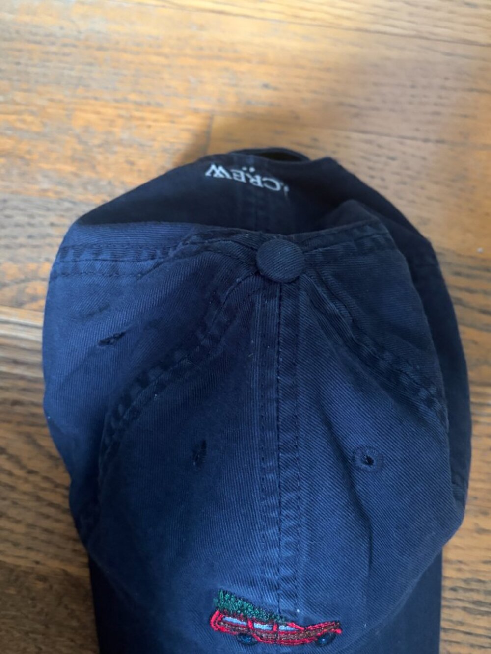 J. Crew Christmas Hat Cotton Navy Christmas Tree Truck - Picture 4 of 8